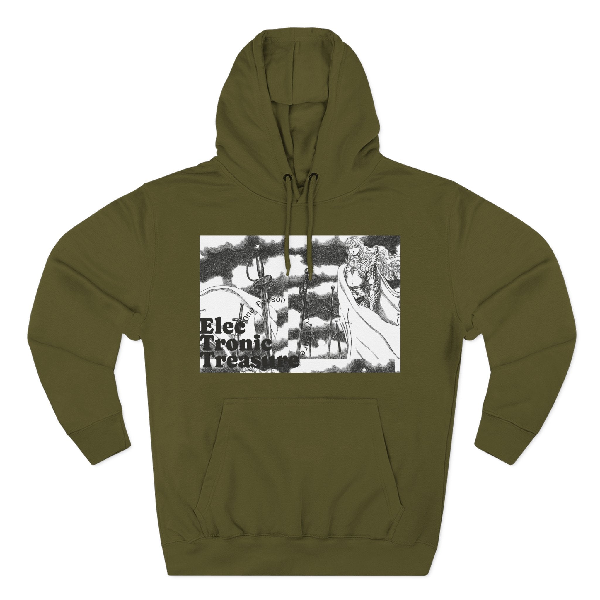 Griffith-Themed Fleece Hoodie — Electronic Treasure Graphic