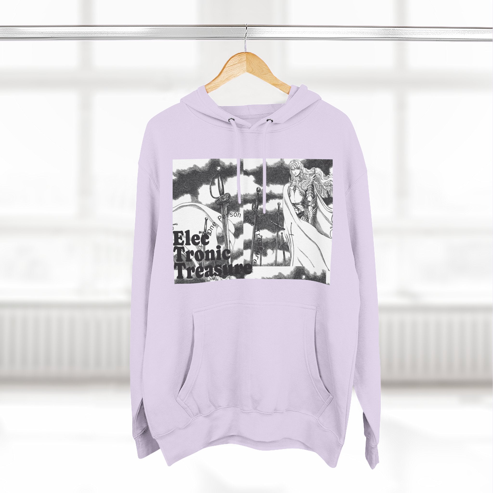 Griffith-Themed Fleece Hoodie — Electronic Treasure Graphic