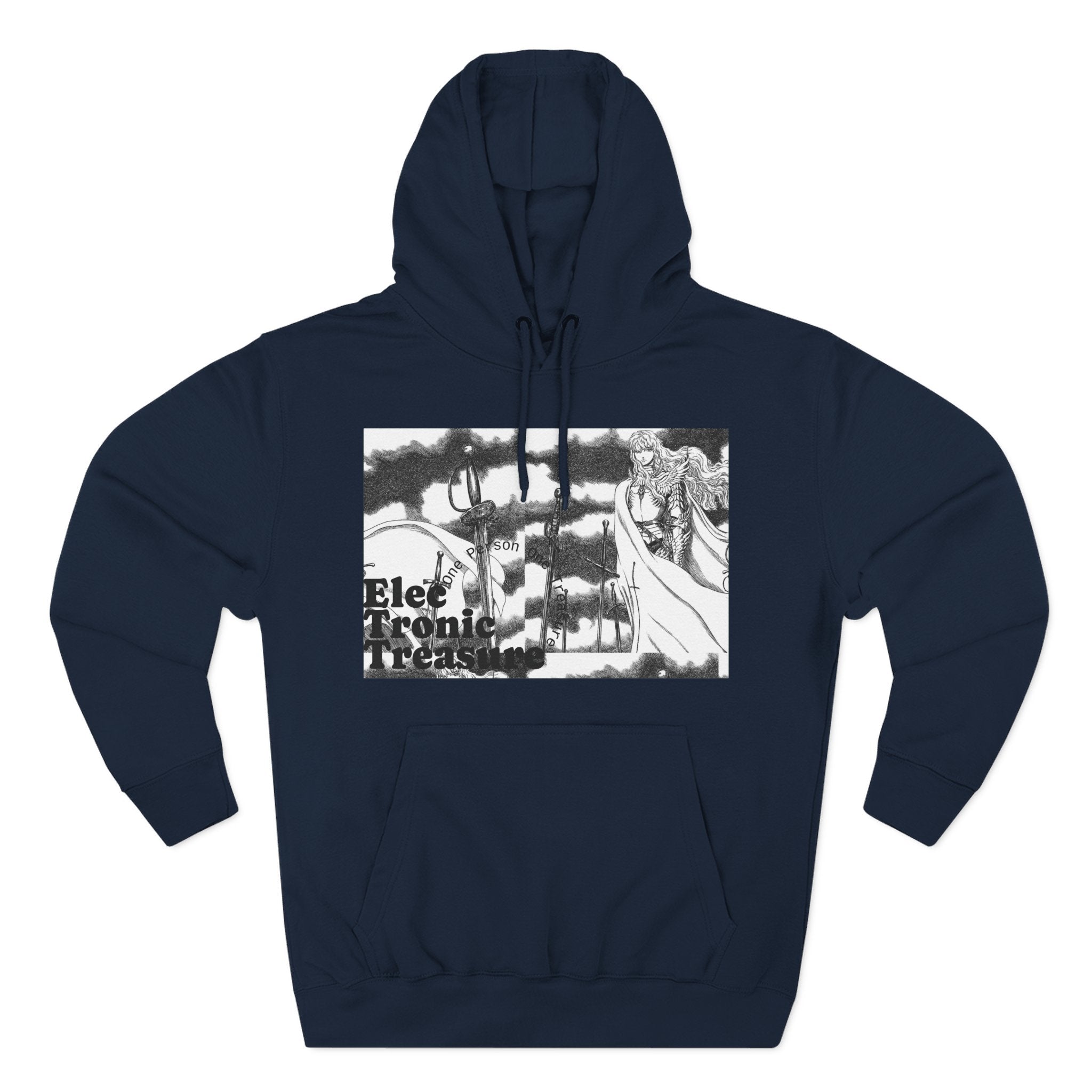 Griffith-Themed Fleece Hoodie — Electronic Treasure Graphic