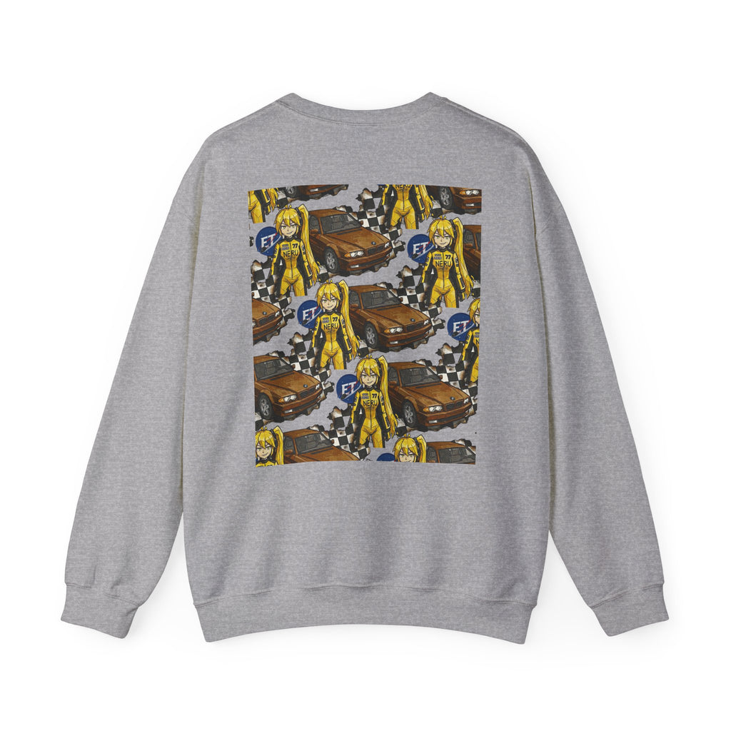 Retro Racer Anime Sweatshirt | Vaporwave JDM Car Graphic Crewneck | Y2K Streetwear Pullover | Unisex Racing Anime Print