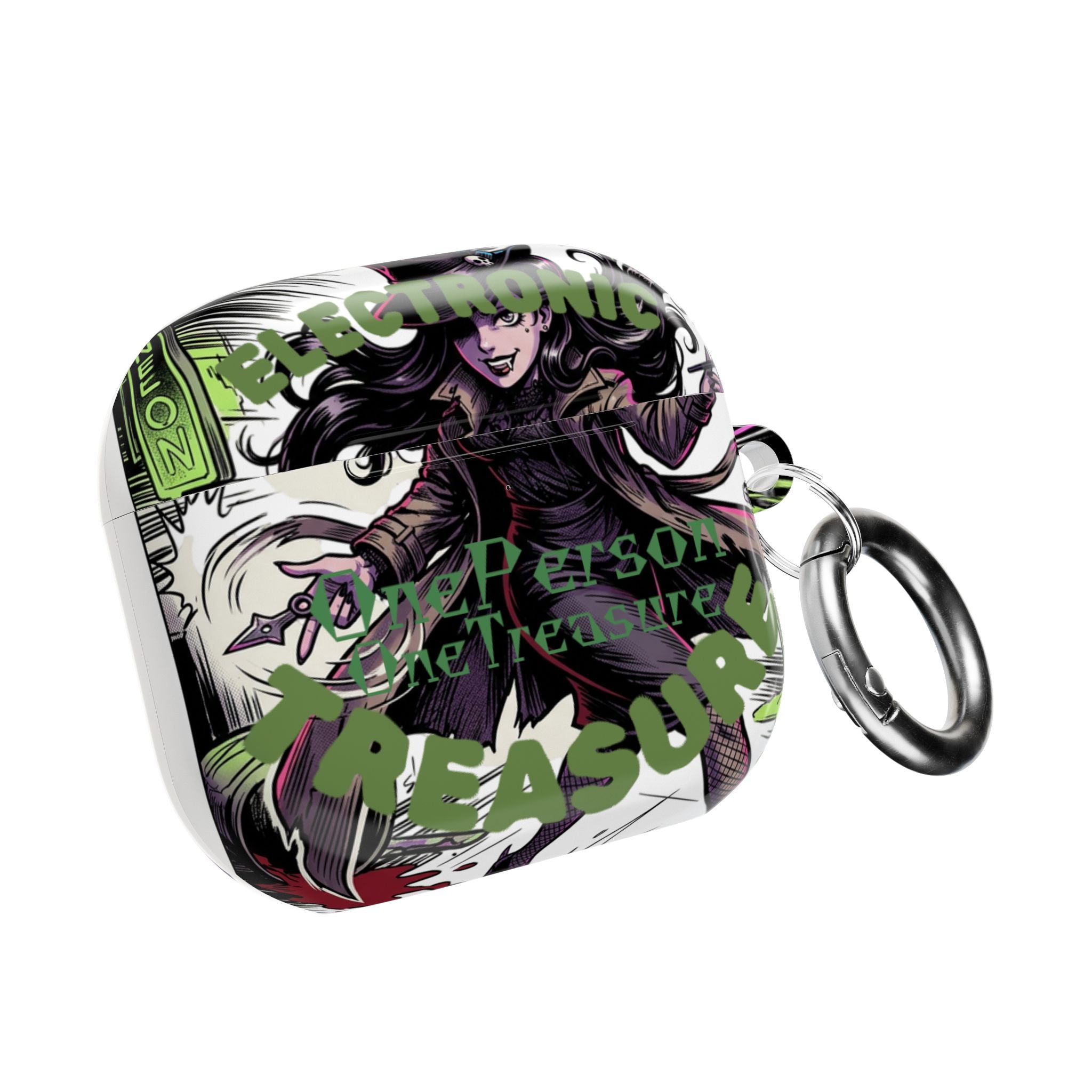 Noir Detective AirPod Case — "Shadow Wit" Femme Fatale Design