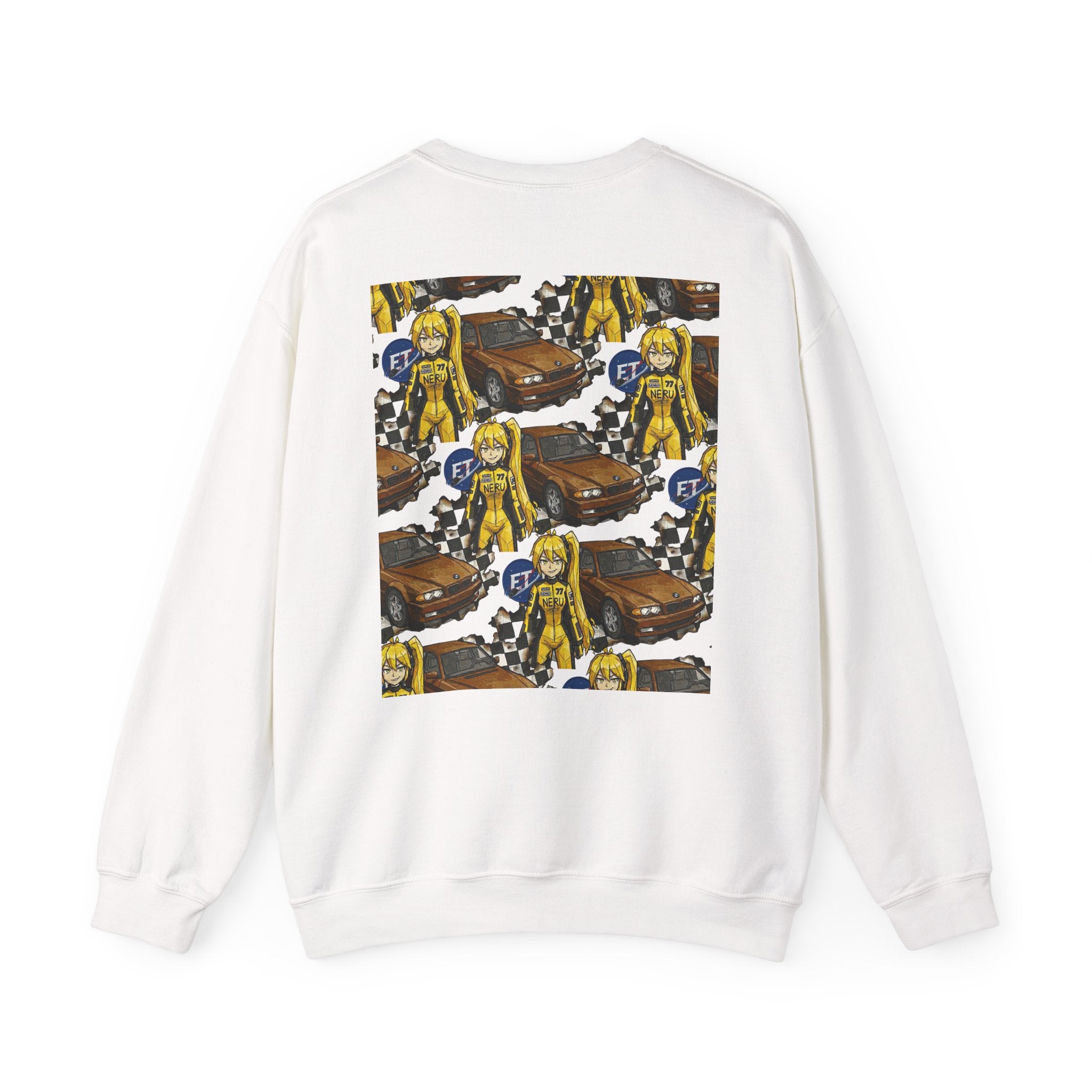 Retro Racer Anime Sweatshirt | Vaporwave JDM Car Graphic Crewneck | Y2K Streetwear Pullover | Unisex Racing Anime Print