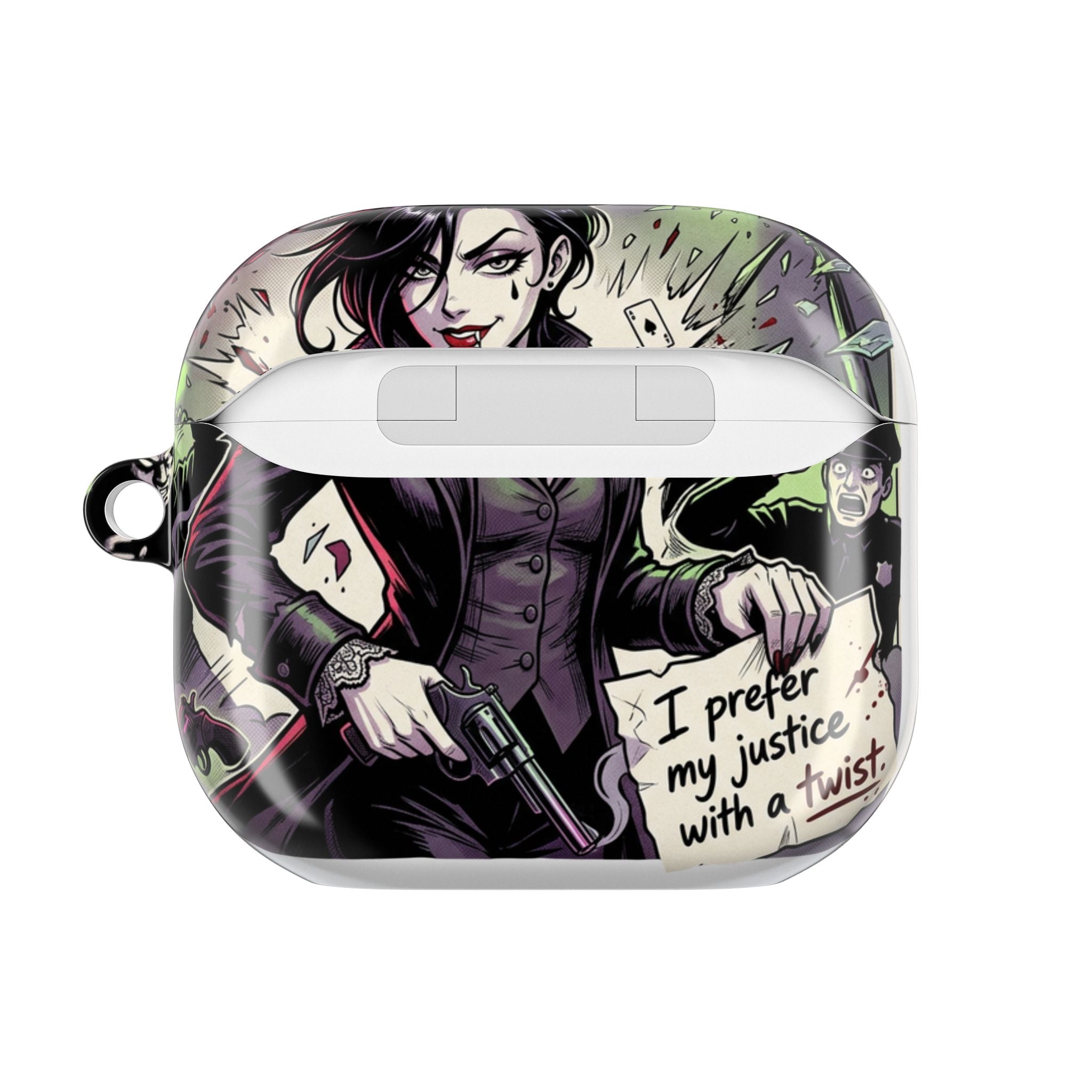 Noir Detective AirPod Case — "Shadow Wit" Femme Fatale Design