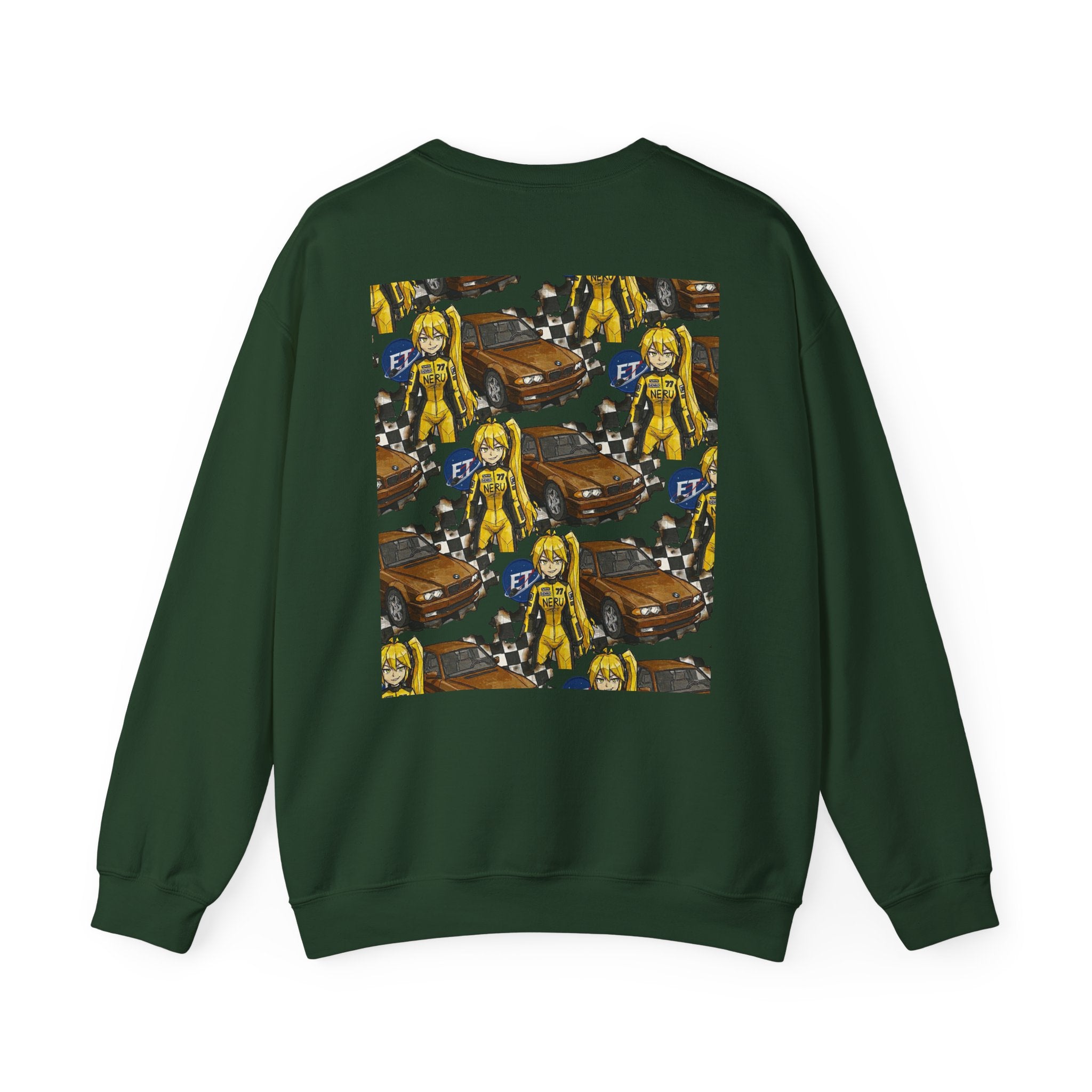 Retro Racer Anime Sweatshirt | Vaporwave JDM Car Graphic Crewneck | Y2K Streetwear Pullover | Unisex Racing Anime Print