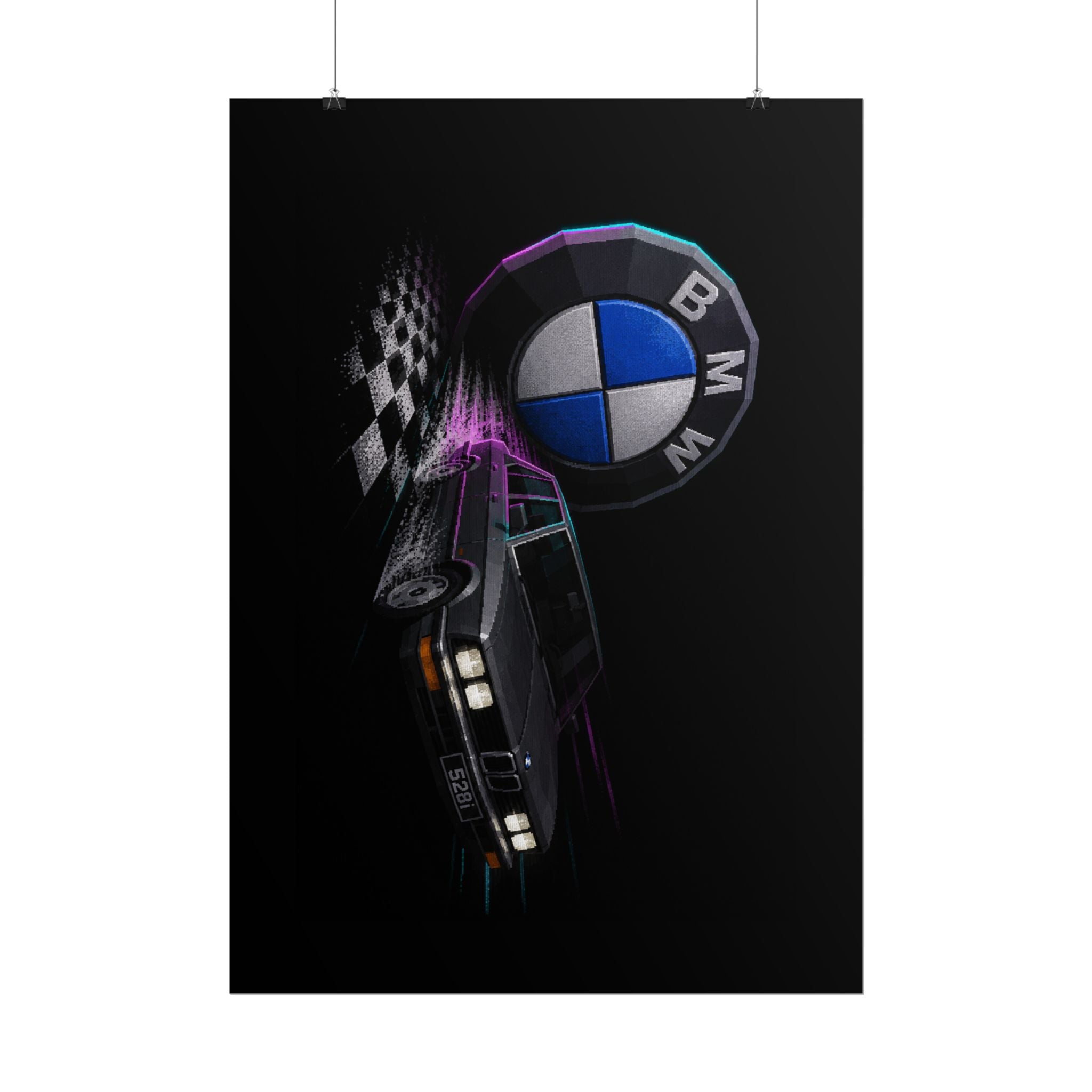 BMW Neon Drift Poster