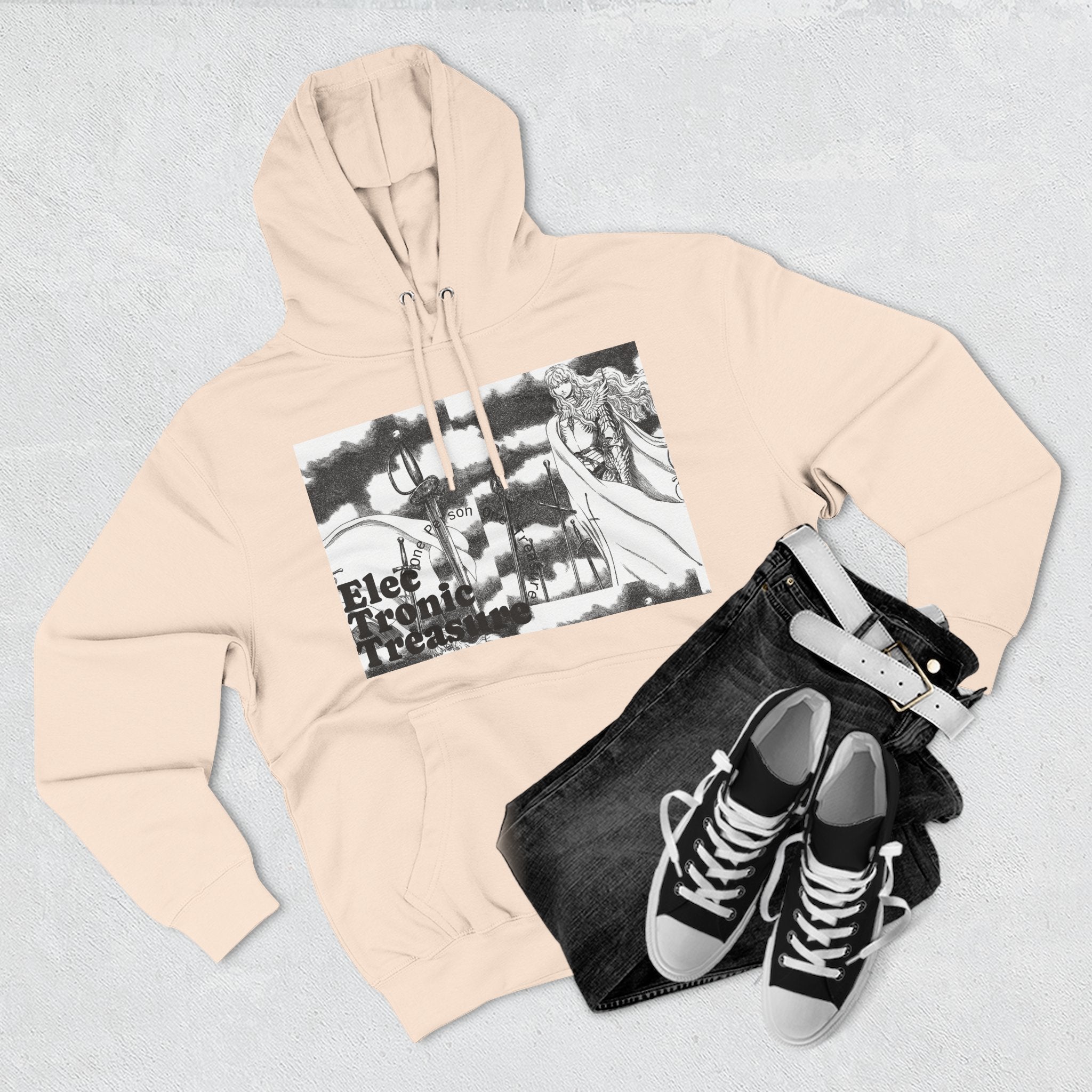 Griffith-Themed Fleece Hoodie — Electronic Treasure Graphic