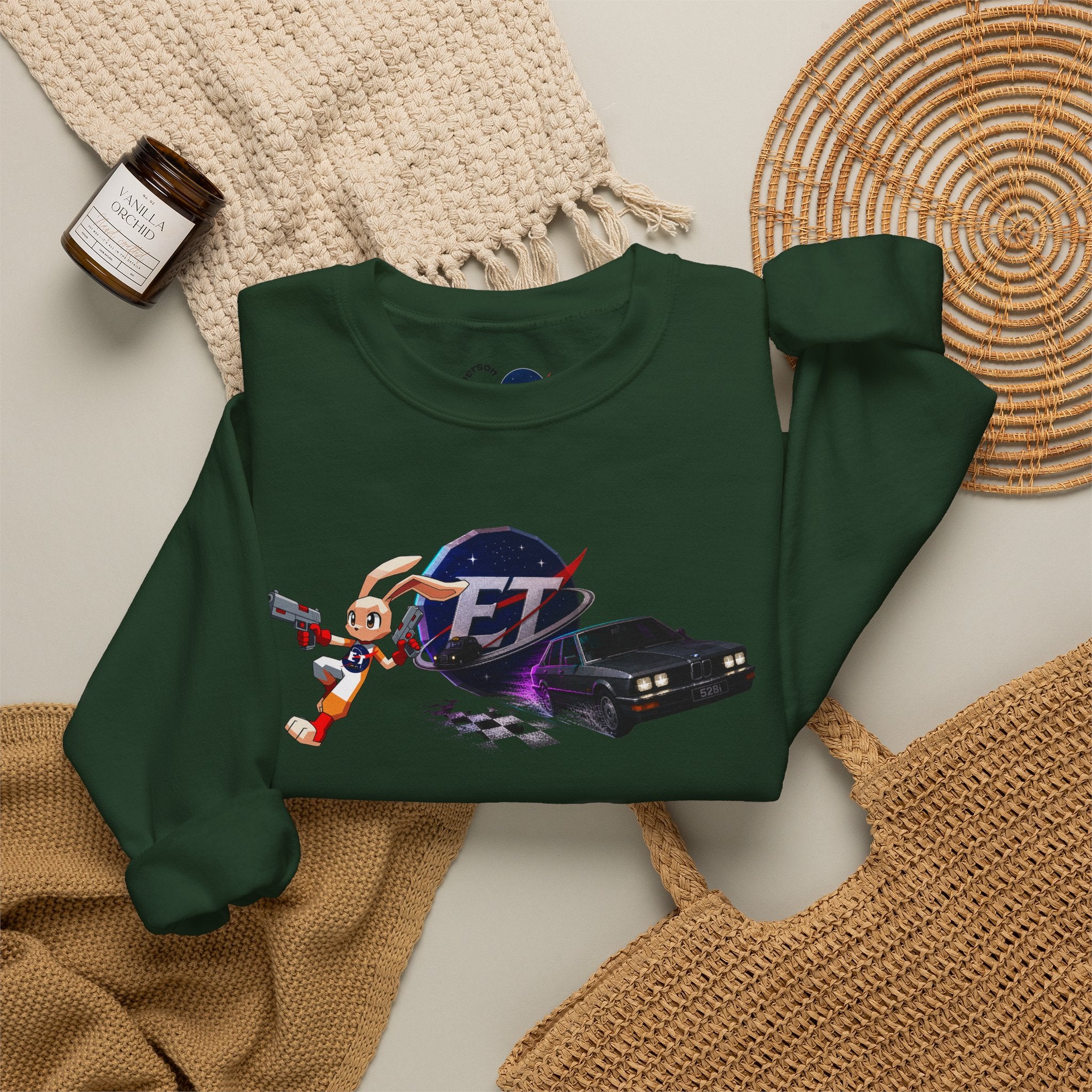 Retro Racer Anime Sweatshirt | Vaporwave JDM Car Graphic Crewneck | Y2K Streetwear Pullover | Unisex Racing Anime Print