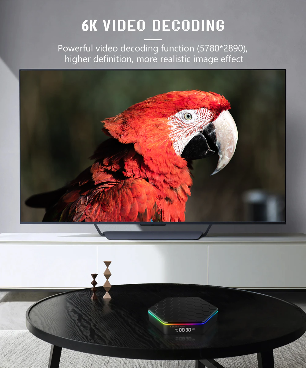 New Smart Gaming Android 12.0 TV Box Quad Core 6K HD Stream Player