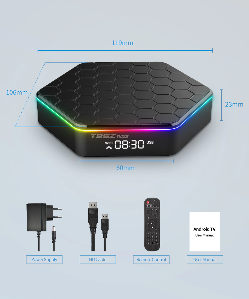 New Smart Gaming Android 12.0 TV Box Quad Core 6K HD Stream Player