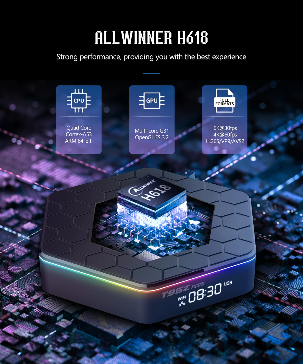 New Smart Gaming Android 12.0 TV Box Quad Core 6K HD Stream Player