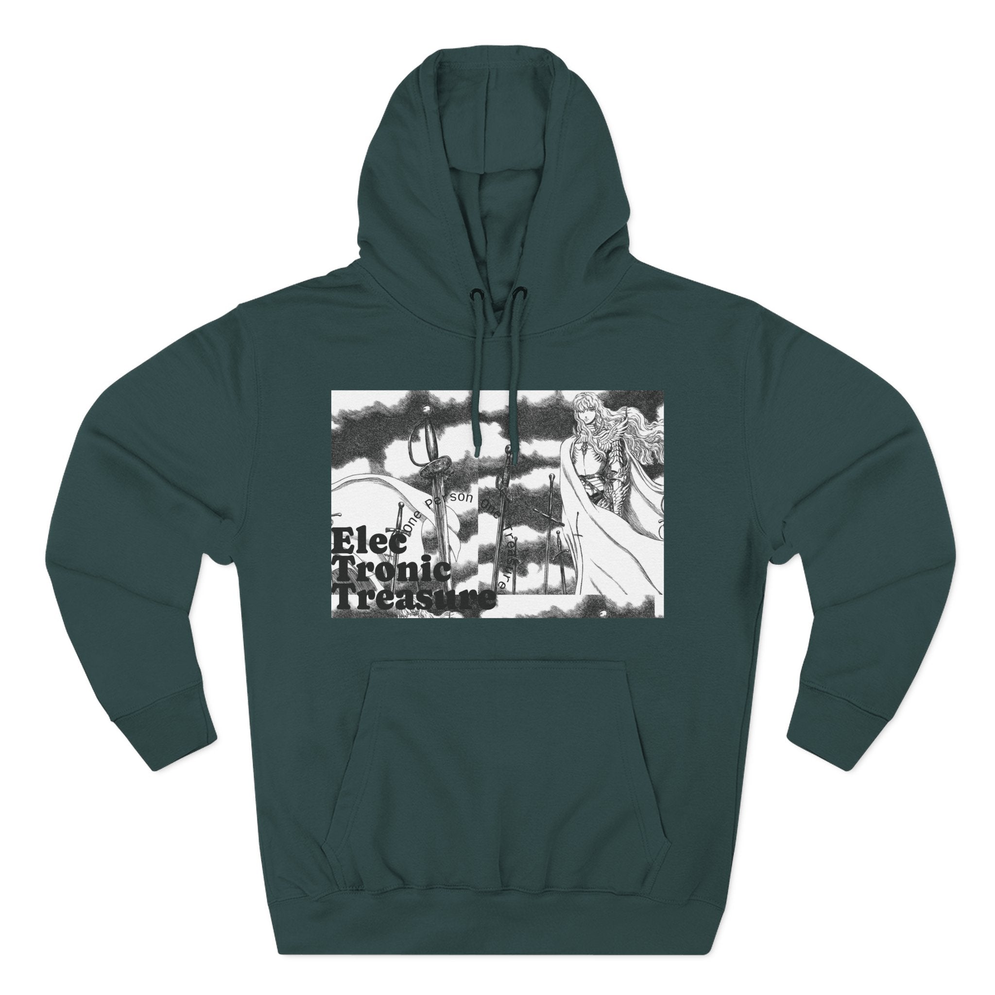 Griffith-Themed Fleece Hoodie — Electronic Treasure Graphic