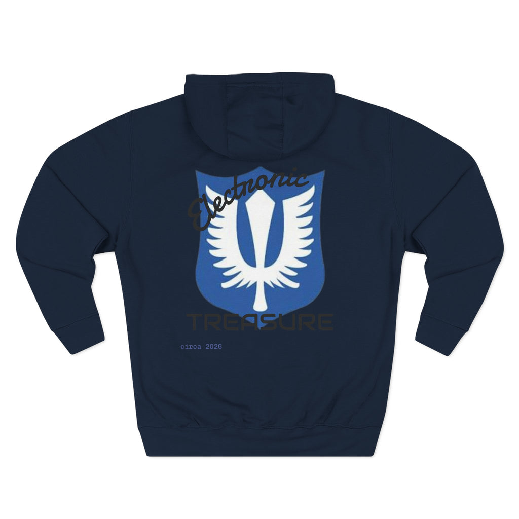 Griffith-Themed Fleece Hoodie — Electronic Treasure Graphic