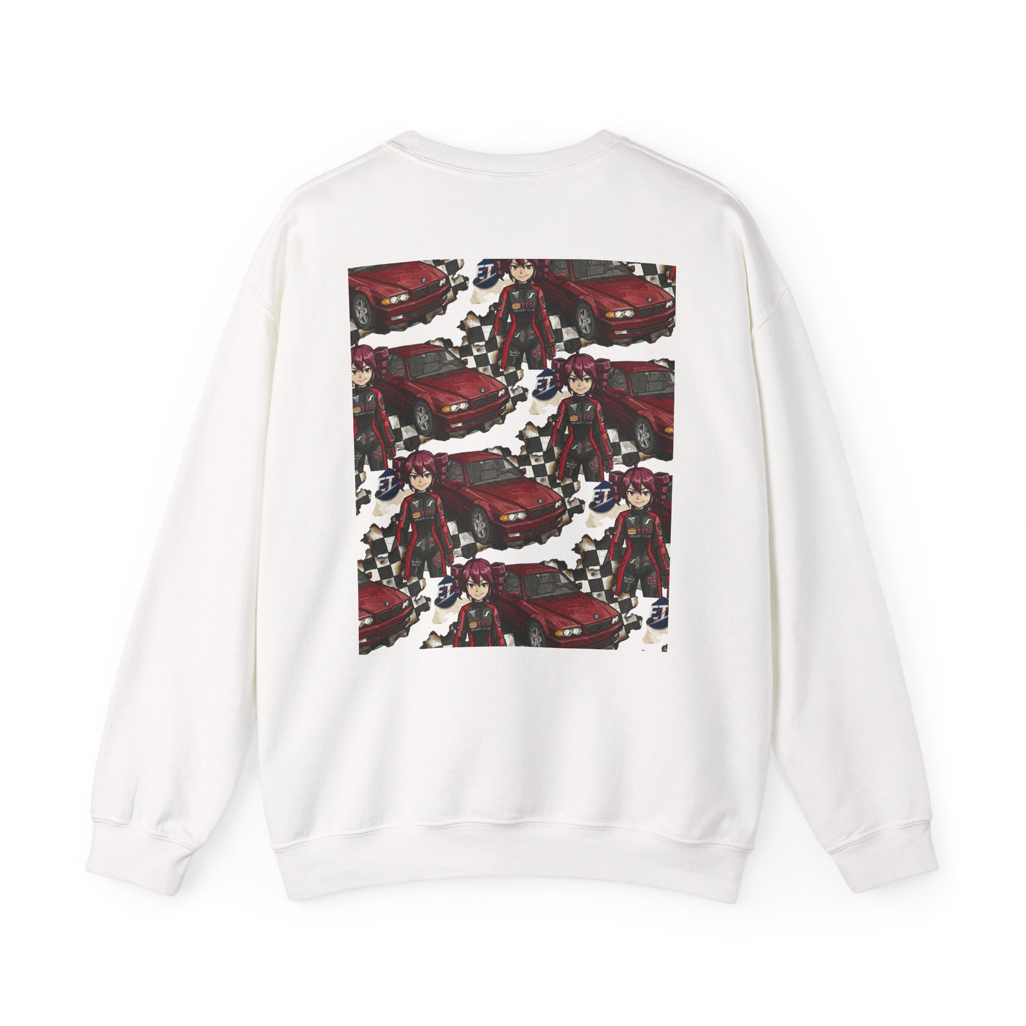 Red Retro Racer Anime Sweatshirt | Vaporwave JDM Car Graphic Crewneck | Y2K Streetwear Pullover | Unisex Racing Anime Print