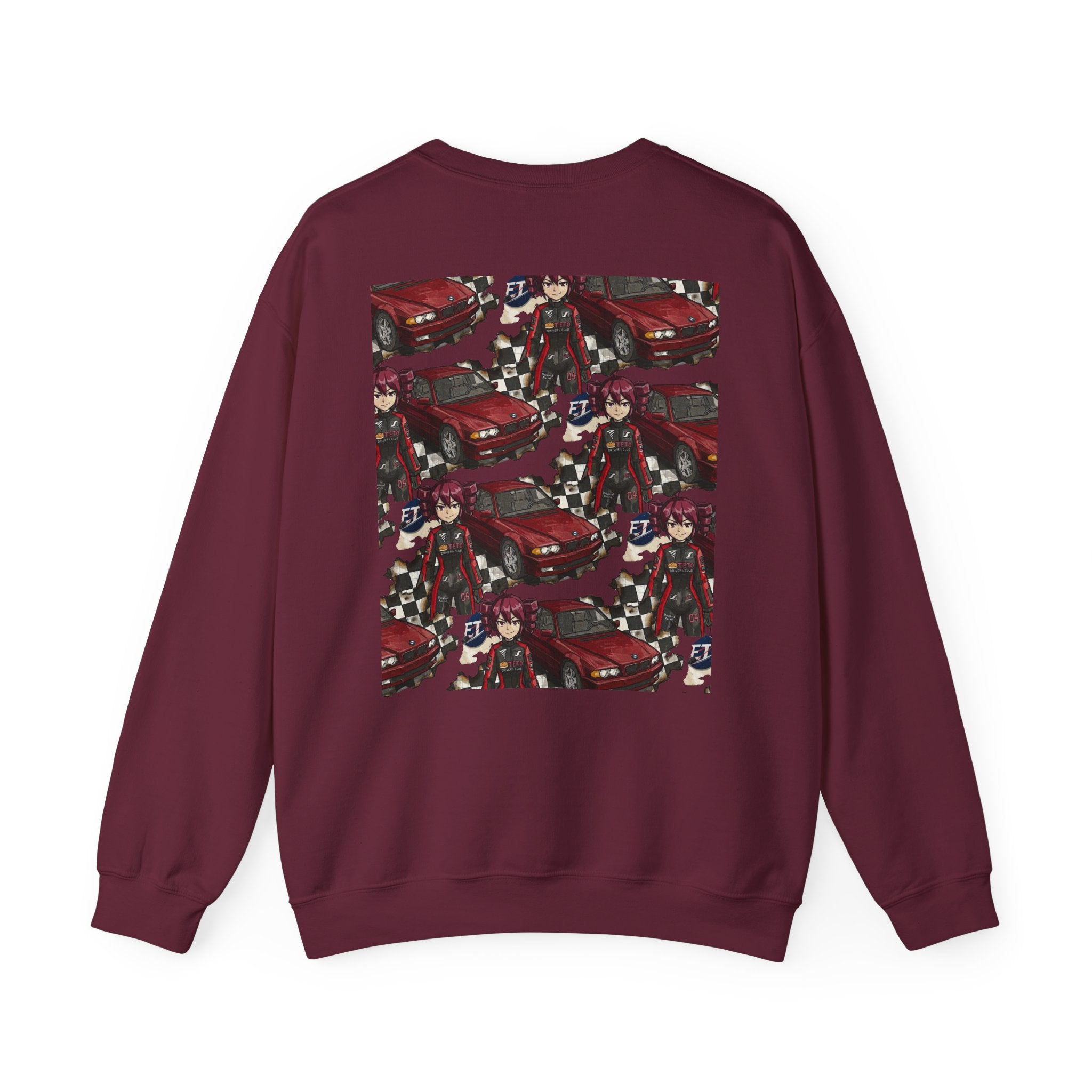 Red Retro Racer Anime Sweatshirt | Vaporwave JDM Car Graphic Crewneck | Y2K Streetwear Pullover | Unisex Racing Anime Print
