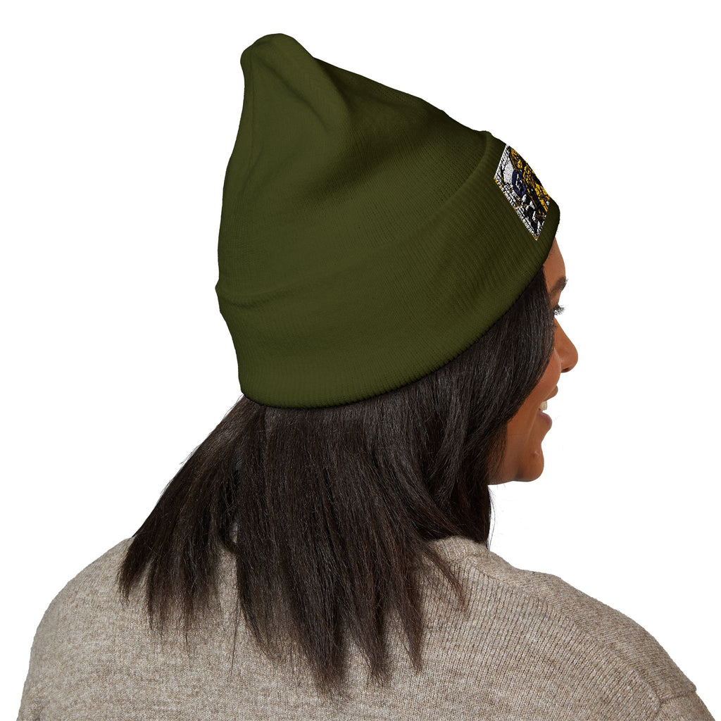 Yellow Haired Racer Embroidered Cuffed Beanie | Anime Racing Winter Hat | BMW Anime Streetwear Beanie | Vocaloid Car Club Knit Hat