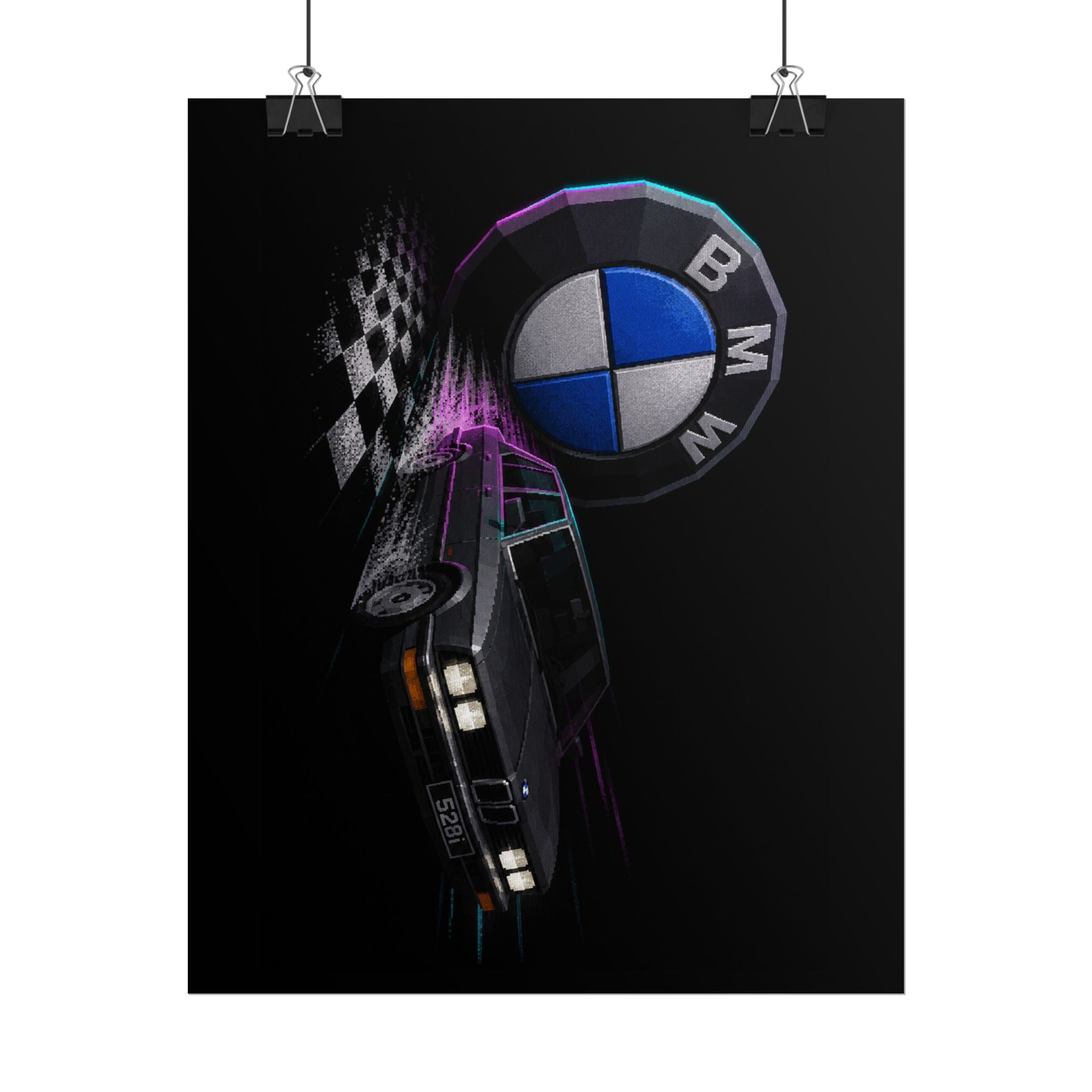 BMW Neon Drift Poster