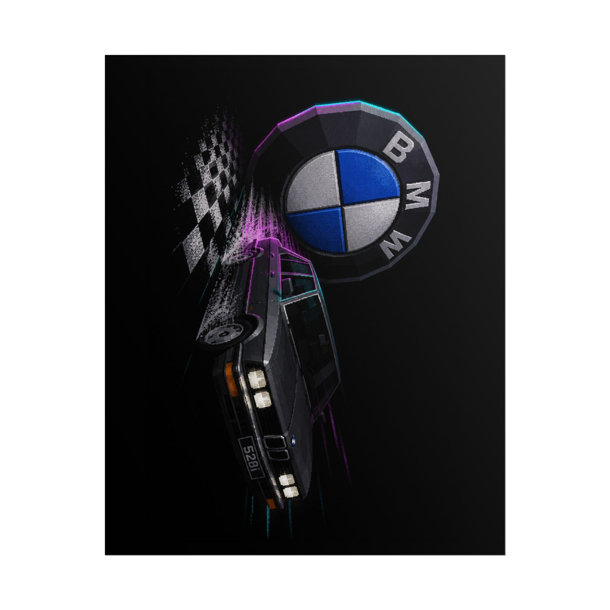BMW Neon Drift Poster