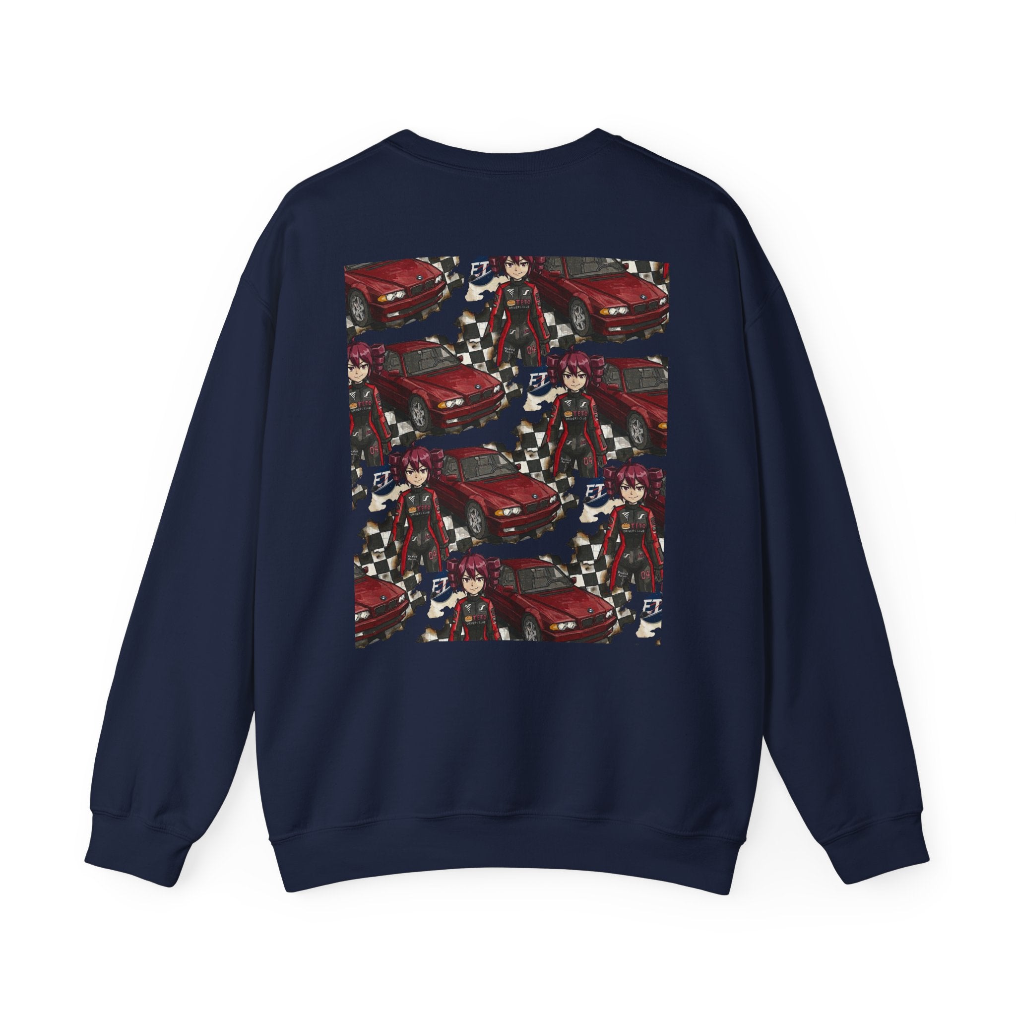 Red Retro Racer Anime Sweatshirt | Vaporwave JDM Car Graphic Crewneck | Y2K Streetwear Pullover | Unisex Racing Anime Print