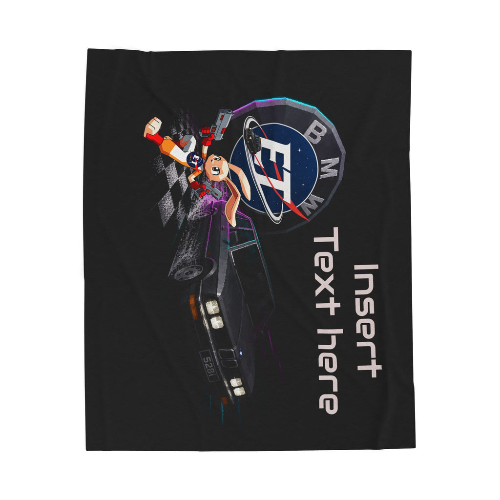 Electronic Treasure Velveteen Plush Blanket – Enzo Mascot Retro Racer Design