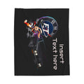 Electronic Treasure Velveteen Plush Blanket – Enzo Mascot Retro Racer Design