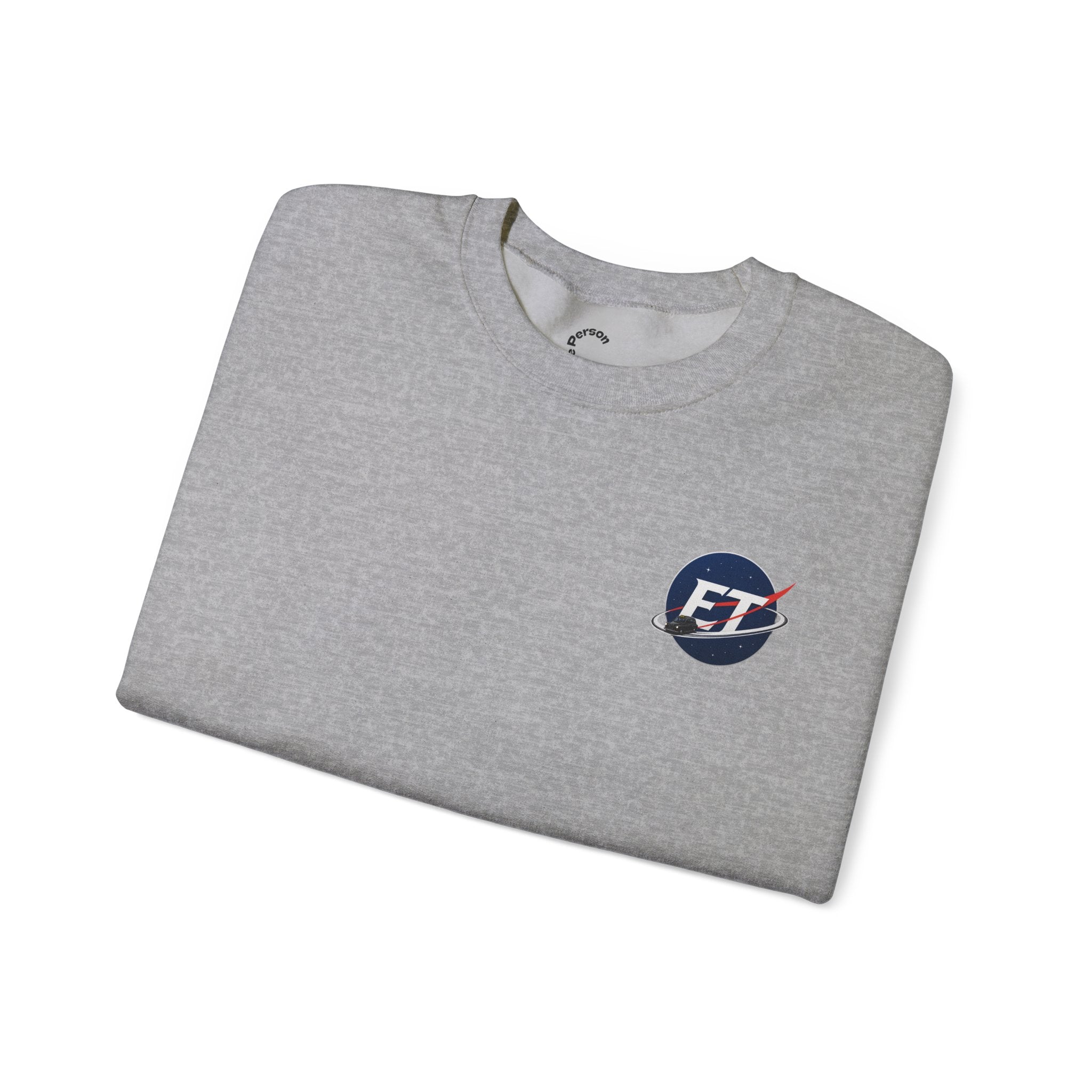 "Electronic Treasure" Embroidered Crewneck Sweater — Low Poly Rabbit Gunslinger Back Print | Unisex Long Sleeve