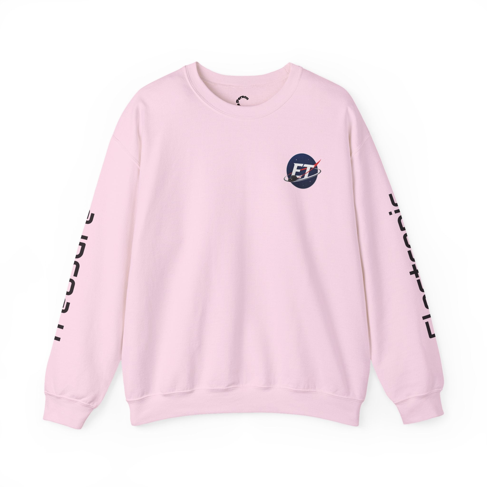 "Electronic Treasure" Embroidered Crewneck Sweater — Low Poly Rabbit Gunslinger Back Print | Unisex Long Sleeve