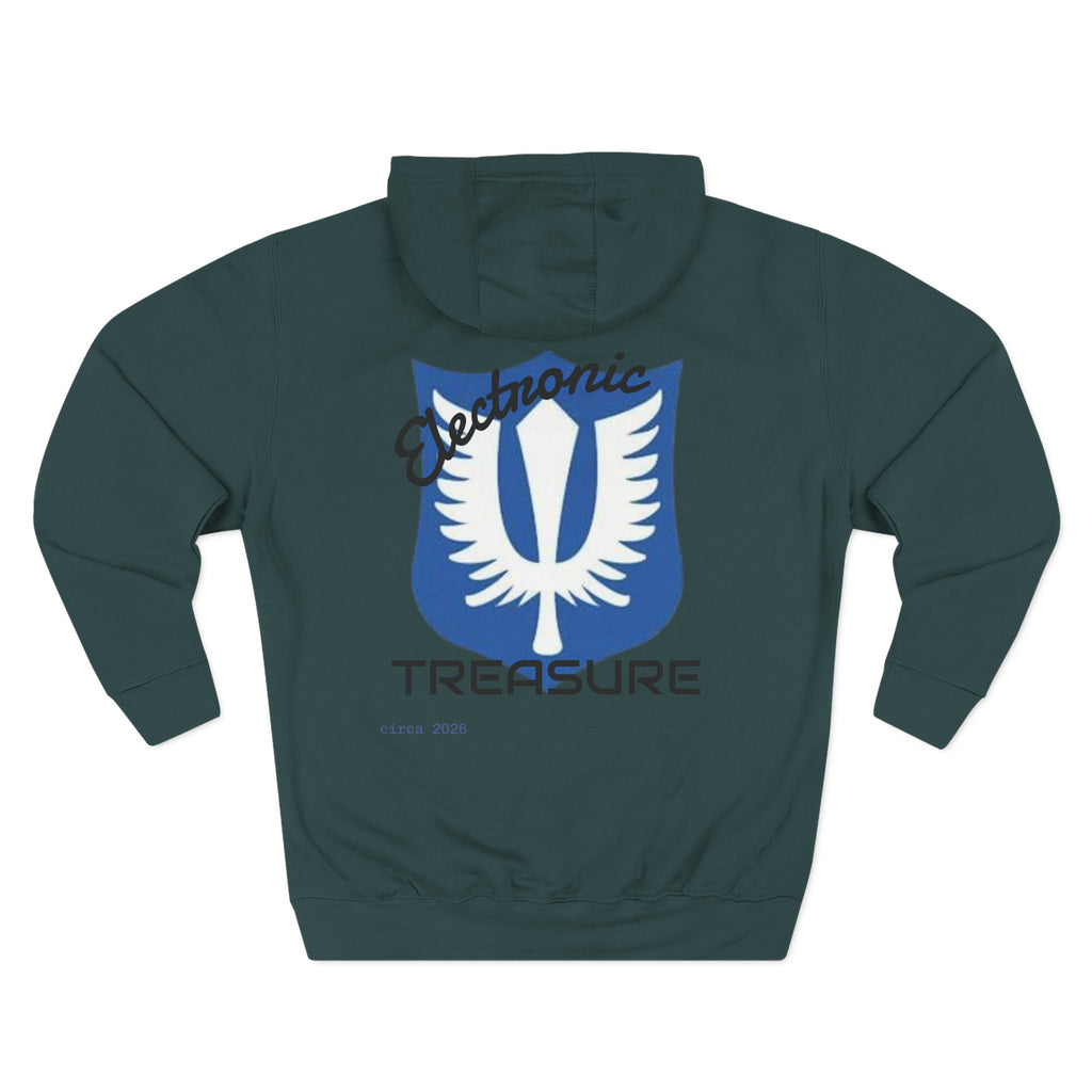Griffith-Themed Fleece Hoodie — Electronic Treasure Graphic