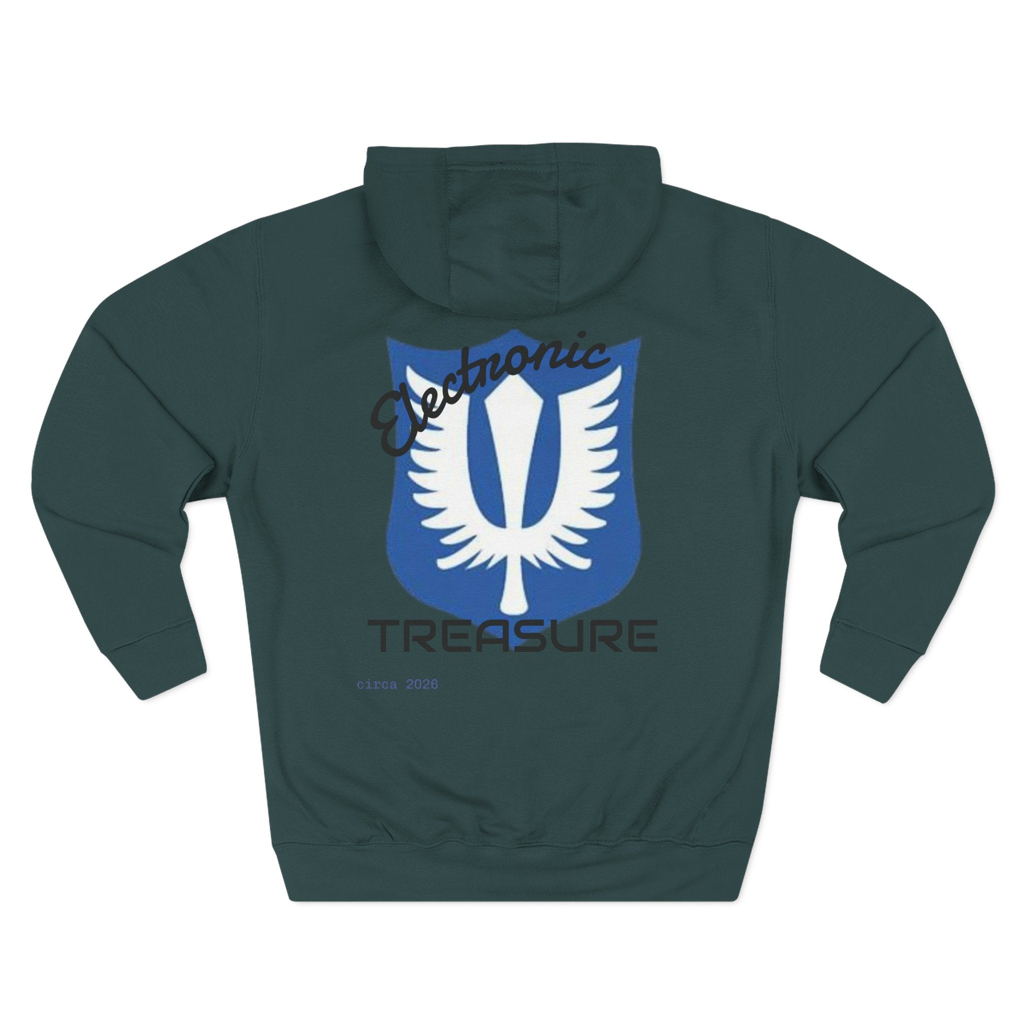 Griffith-Themed Fleece Hoodie — Electronic Treasure Graphic