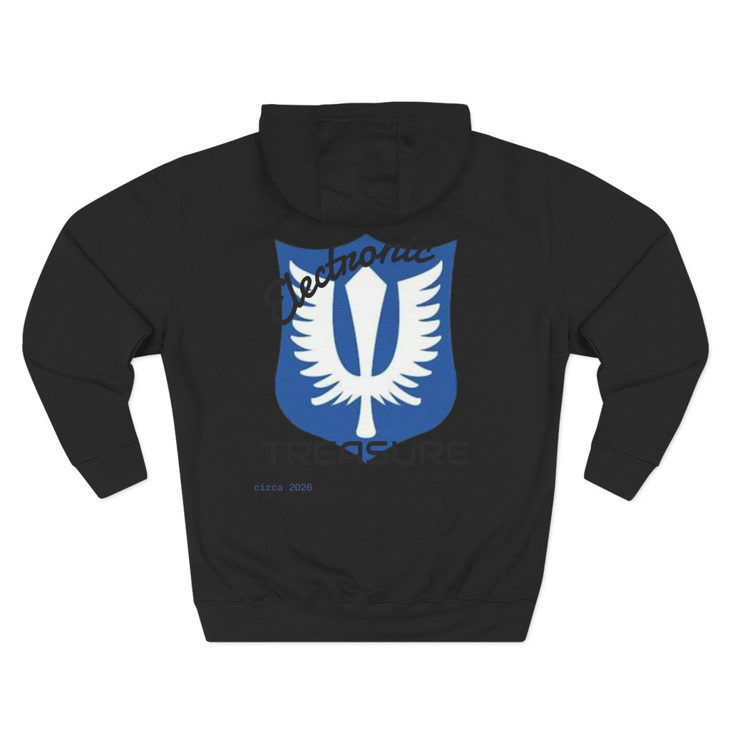 Griffith-Themed Fleece Hoodie — Electronic Treasure Graphic