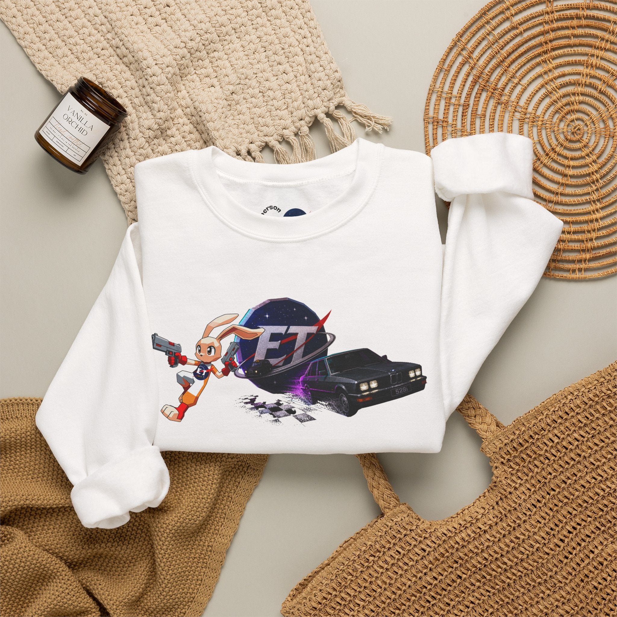 Retro Racer Anime Sweatshirt | Vaporwave JDM Car Graphic Crewneck | Y2K Streetwear Pullover | Unisex Racing Anime Print