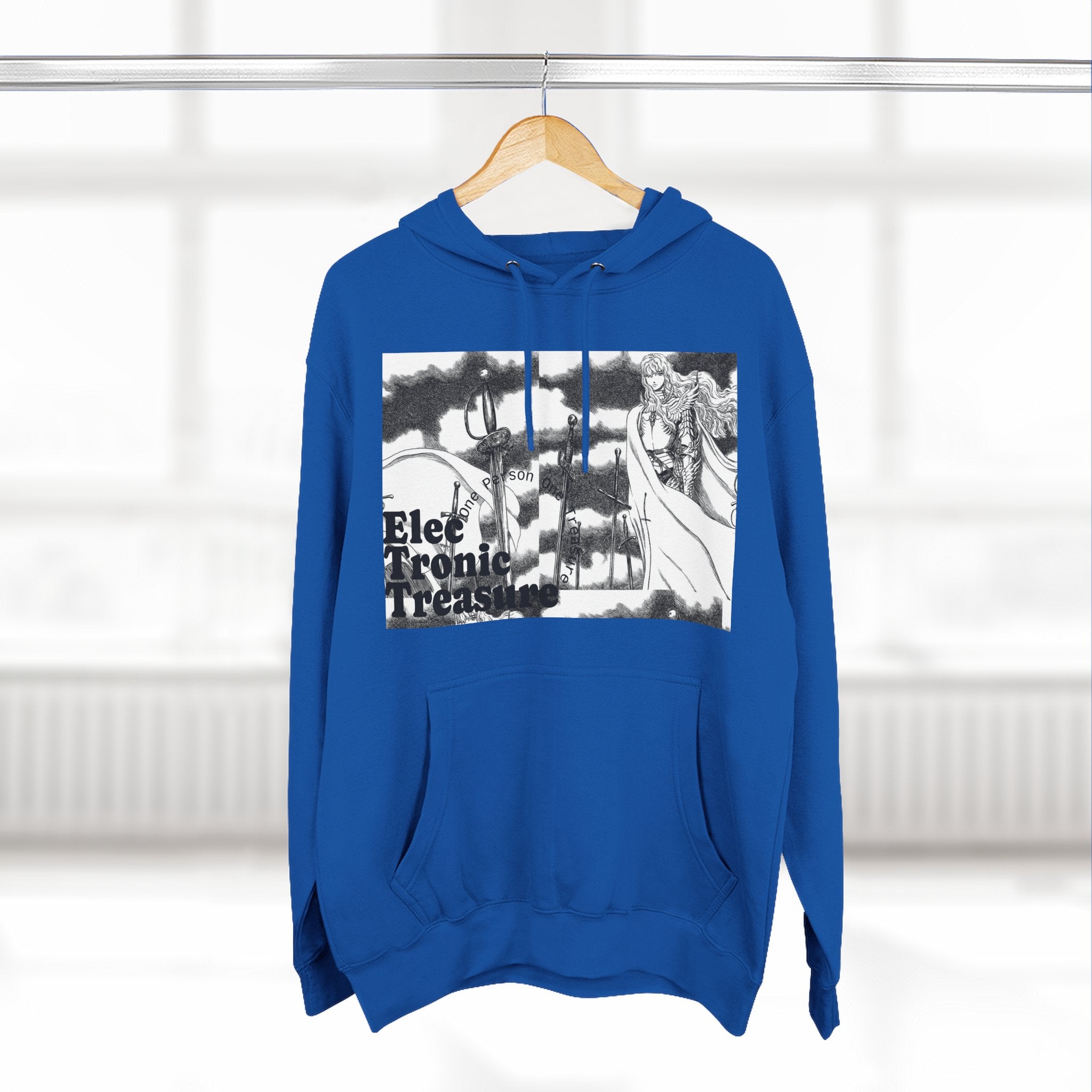 Griffith-Themed Fleece Hoodie — Electronic Treasure Graphic