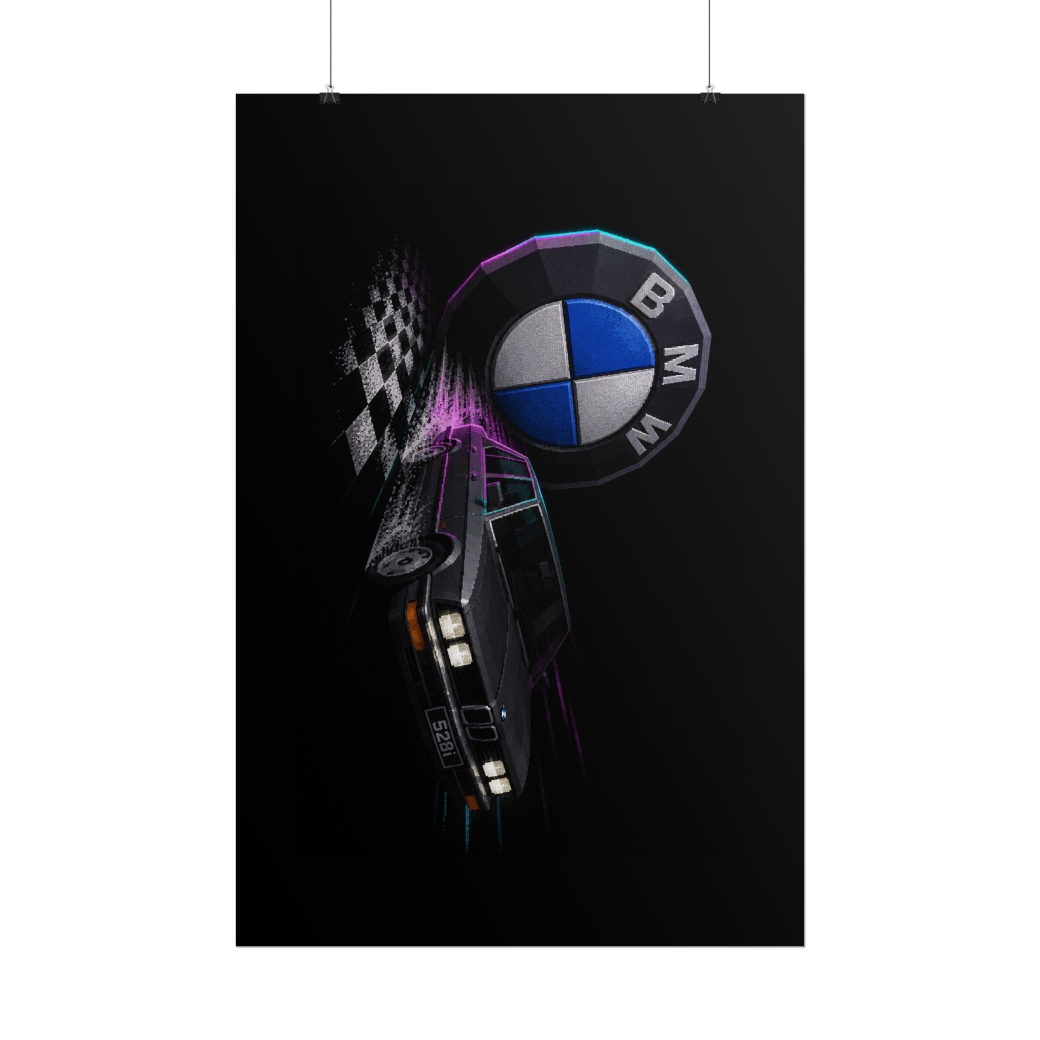 BMW Neon Drift Poster