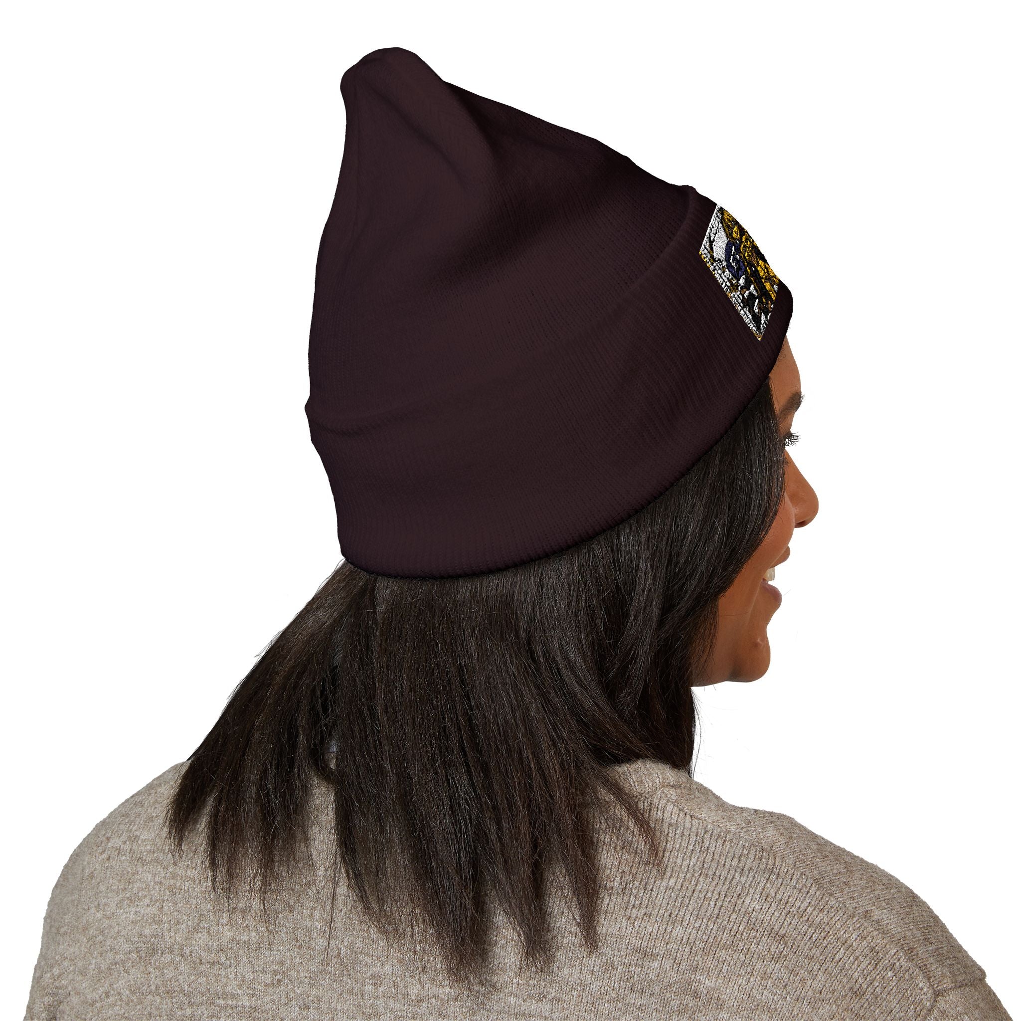 Yellow Haired Racer Embroidered Cuffed Beanie | Anime Racing Winter Hat | BMW Anime Streetwear Beanie | Vocaloid Car Club Knit Hat